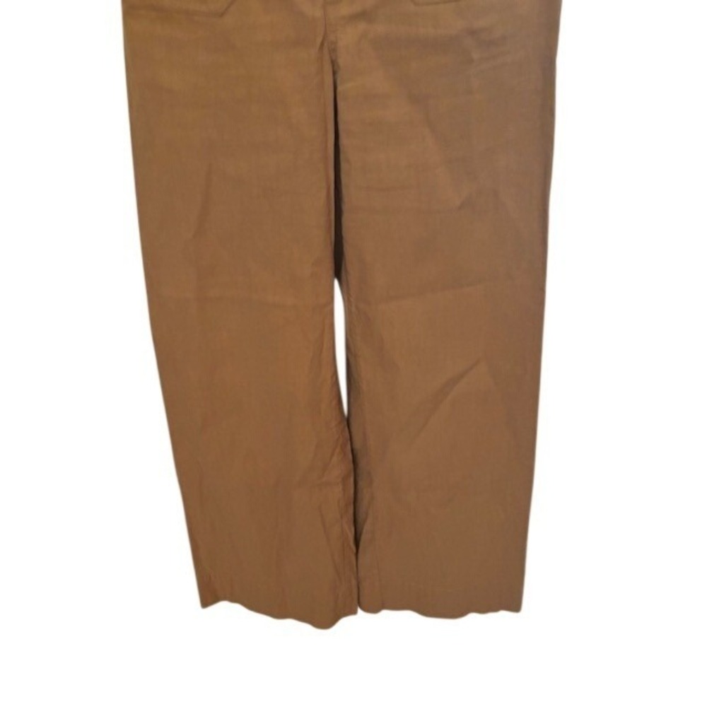 Maeve Anthropologie The Colette Wide Leg Pants Tan Brown Linen Blend Size 26 - Picture 5 of 9